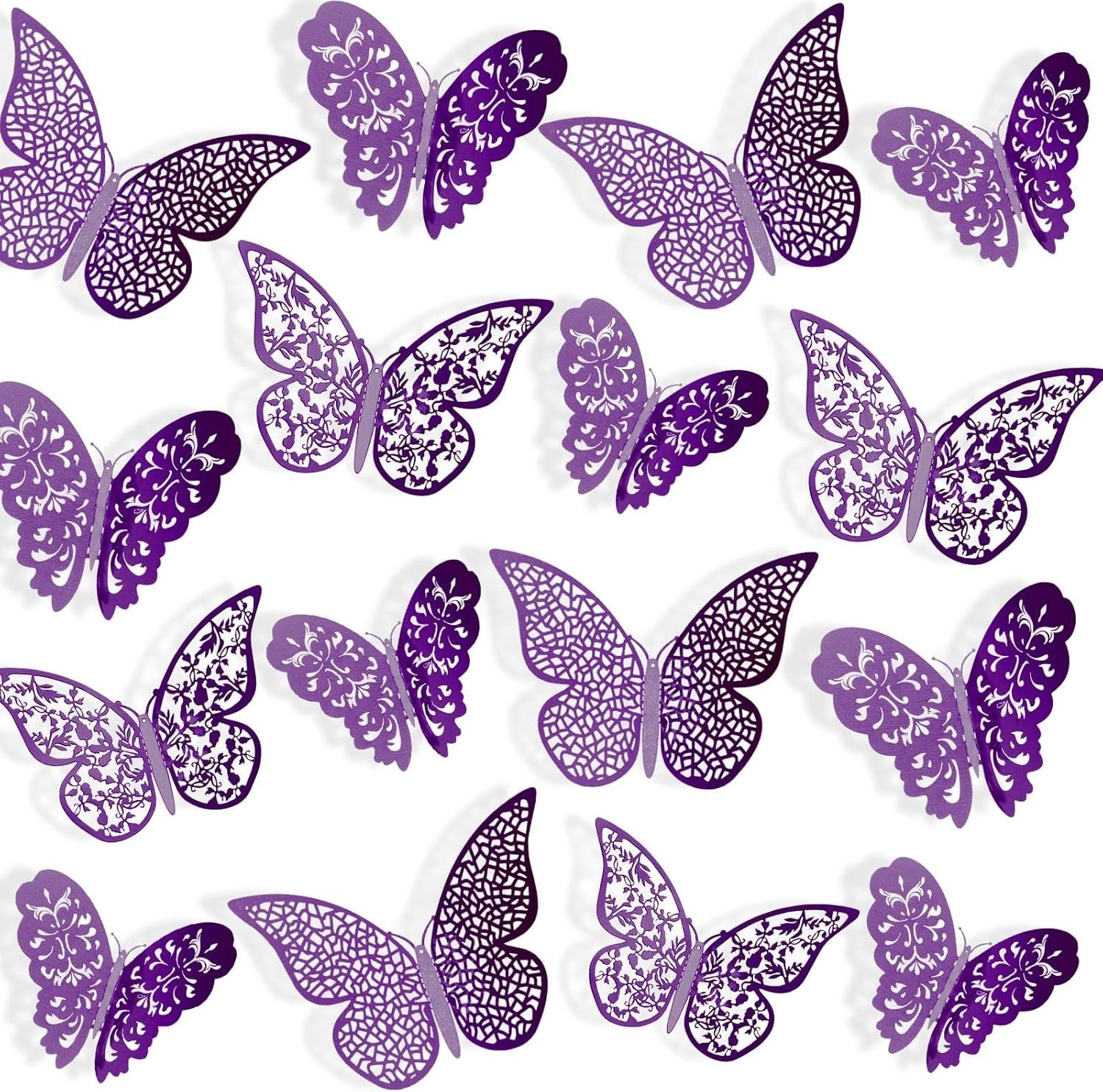 72 Pieces 3D Butterfly Wall Decals Sticker Decal Wall Decor Art Decorative St…