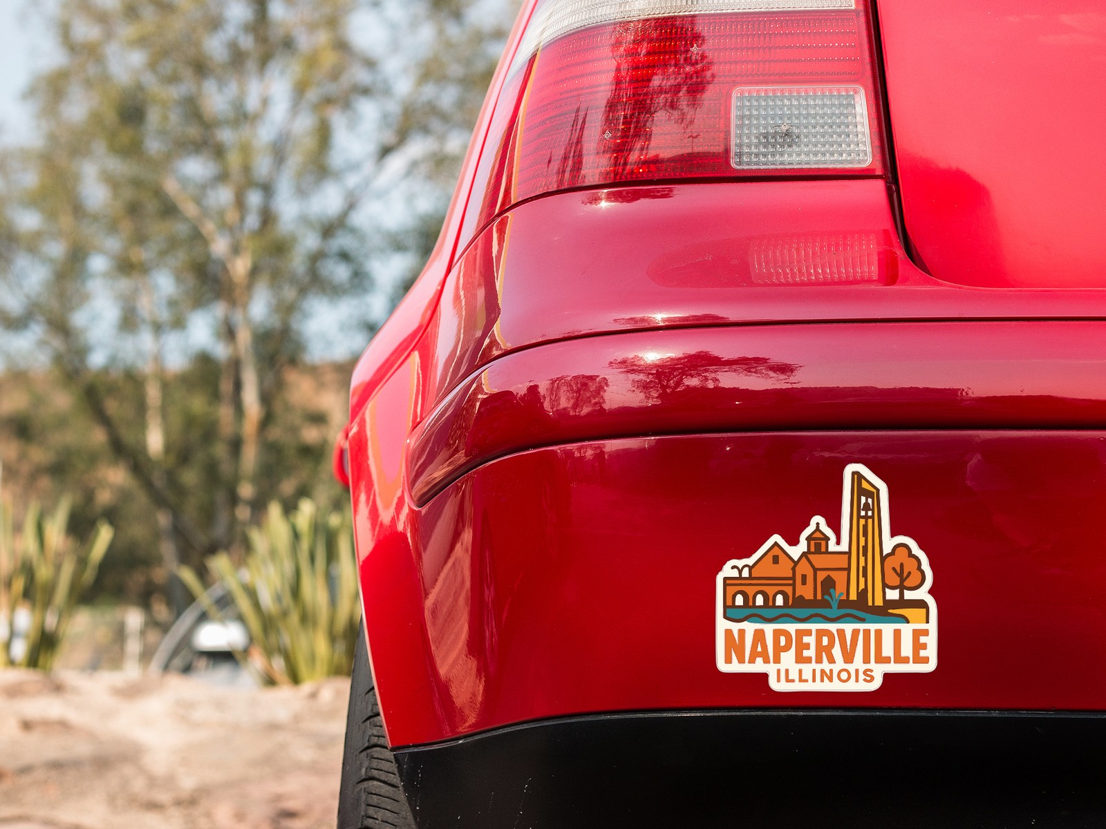Naperville Illinois Sticker Decal Vinyl Die-Cut City Skyline Landmark Design
