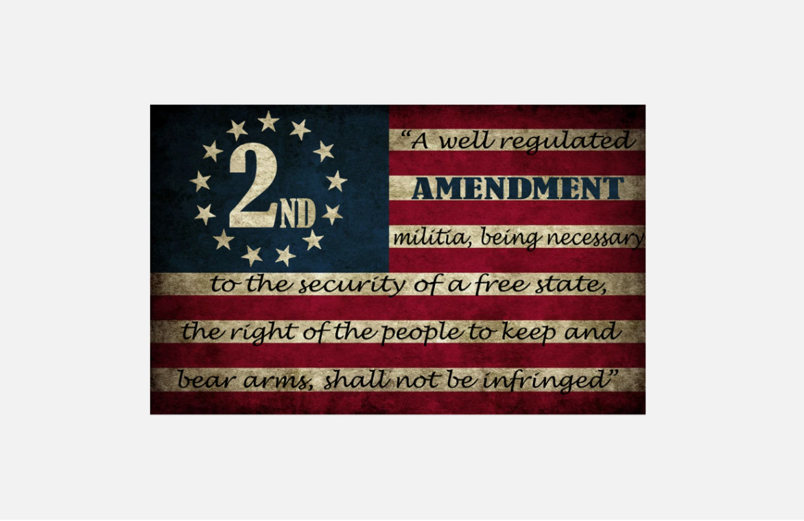 Second Amendment Written on Flag sticker Logo laptop vinyl decal