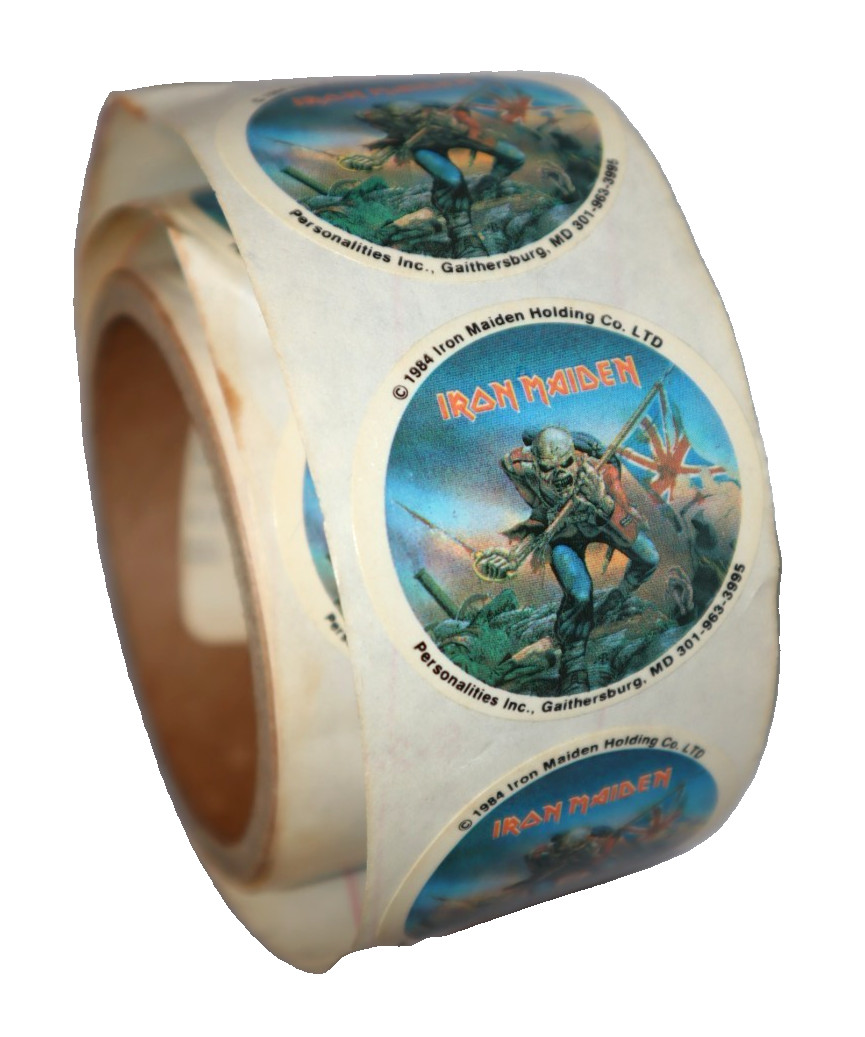 IRON MAIDEN 1984 STICKER ROLL THE TROOPER ALBUM LOT OF 16 VTG BUNDLE 1.75" READ
