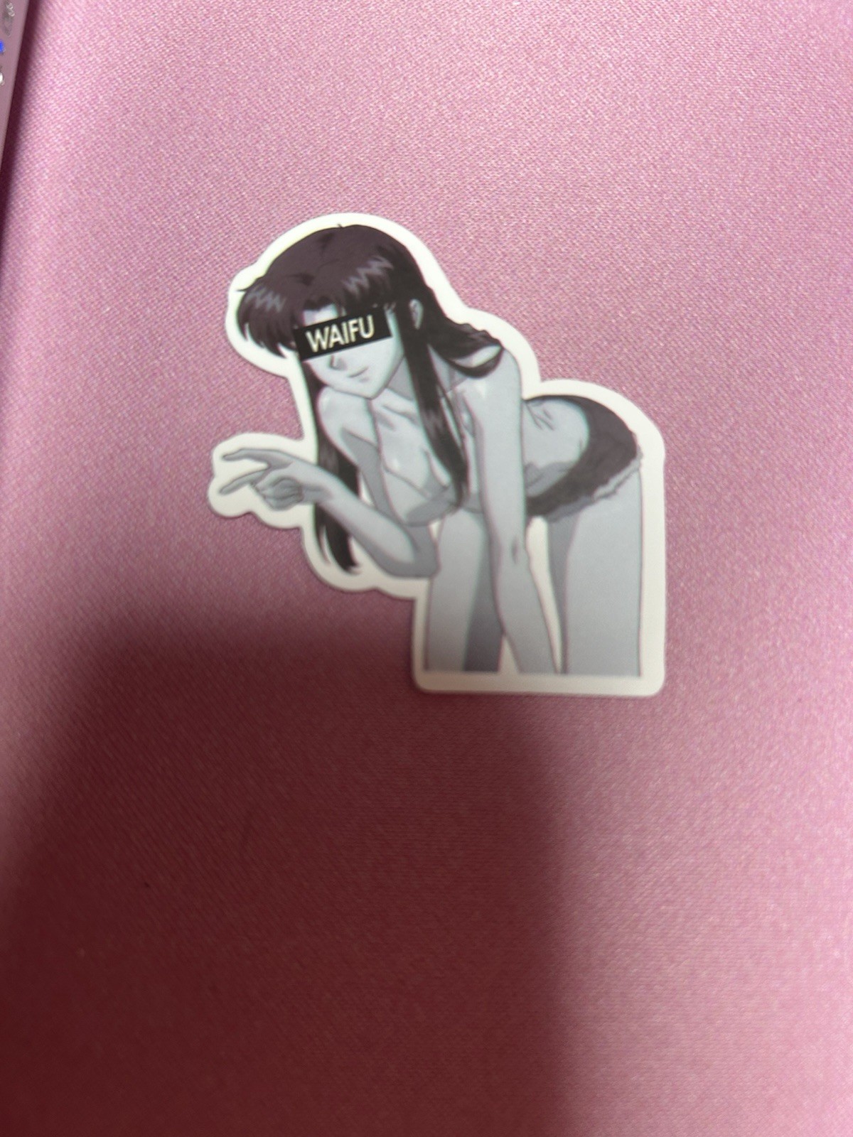 black and white waifu lewd fantasy girl sticker #16