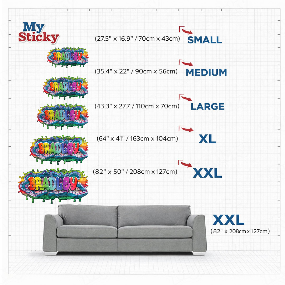 Rainbow Custom Name Drip Graffiti Wall Decor Vinyl Sticker Personalized Decal