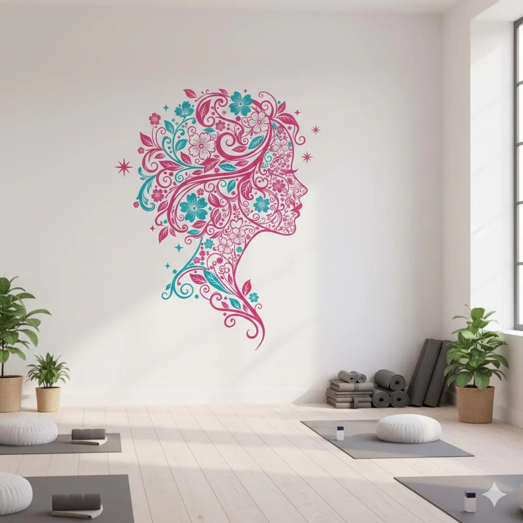 Sea Turtle Wall Decal | Tropical Floral Wall Sticker