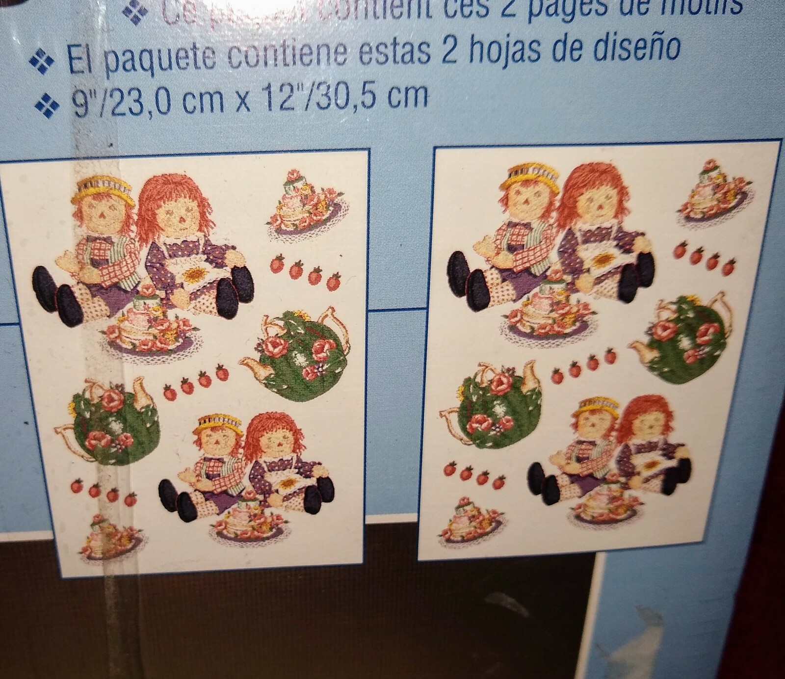 Springs Art Works Raggedy Ann & Andy Sweet Cakes Decorative Transfers 77669 NEW