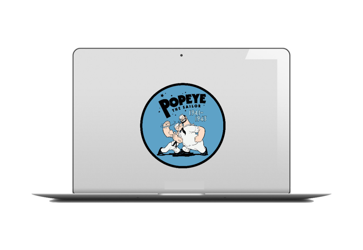Cartoons – Popeye 1941 – 4" Vinyl Decal Car Trailer Laptop Cooler Truck Tumbler