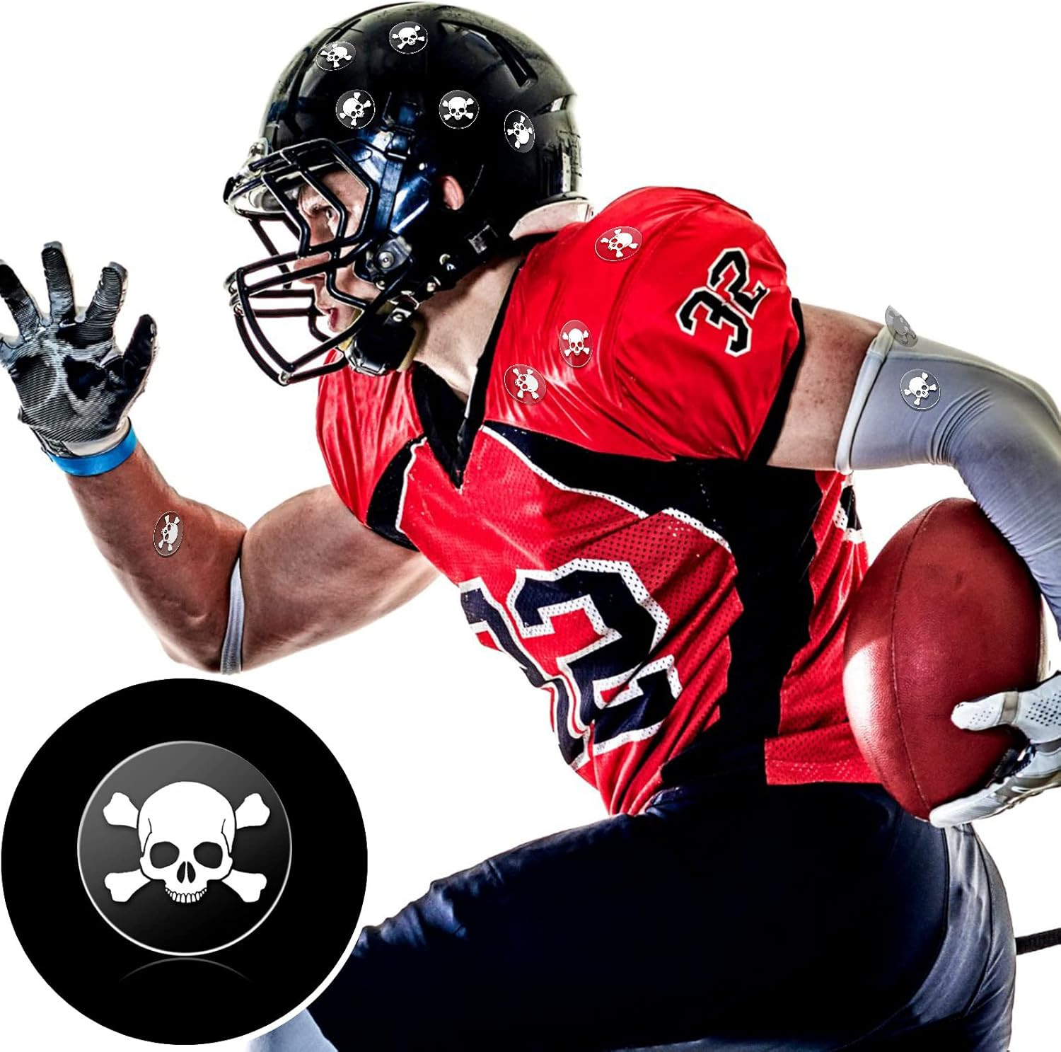 Helmet Stickers Football Baseball Helmet Decals 1-1/8 Inch Vinyl Sports Football