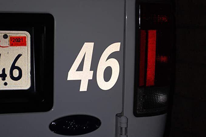 0-9 Reflective Numbers White Sticker Vinyl Decals CHOOSE 1"-12" Set Of 40 (RV1)