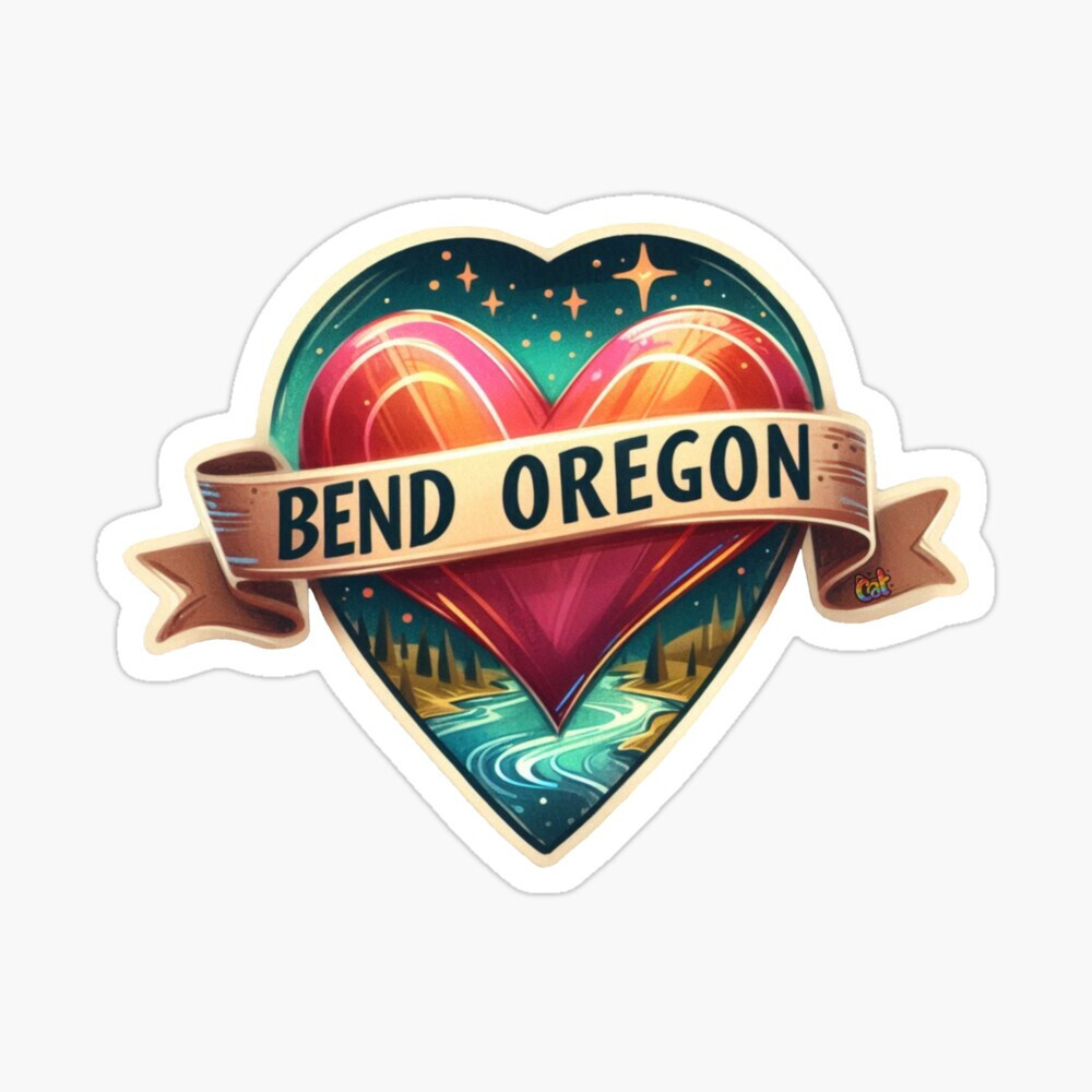Bend Oregon Love Sticker C Autumn Trapp Original Art 3" x 3"