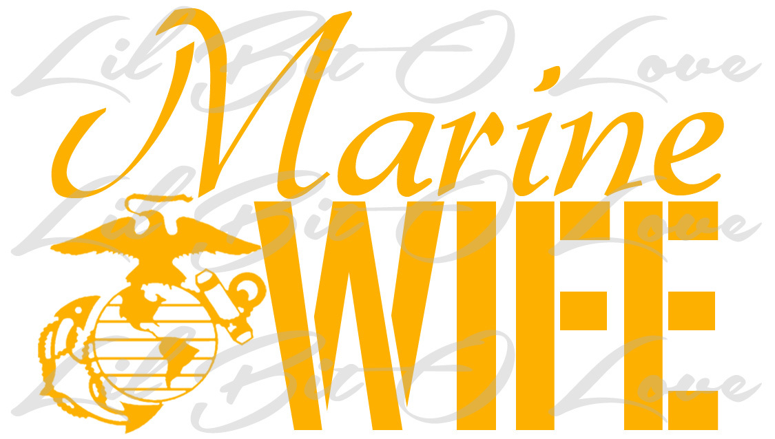EGA Marine Wife Vinyl Decal – United States Marine Corps USMC Sticker Auto Car