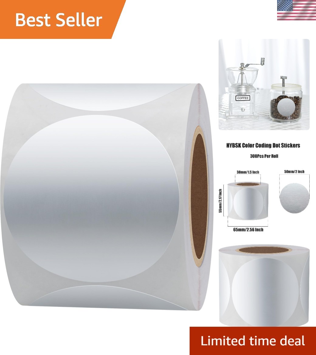 Durable 300 Count Silver Round Stickers – Perfect for Labeling & Organization