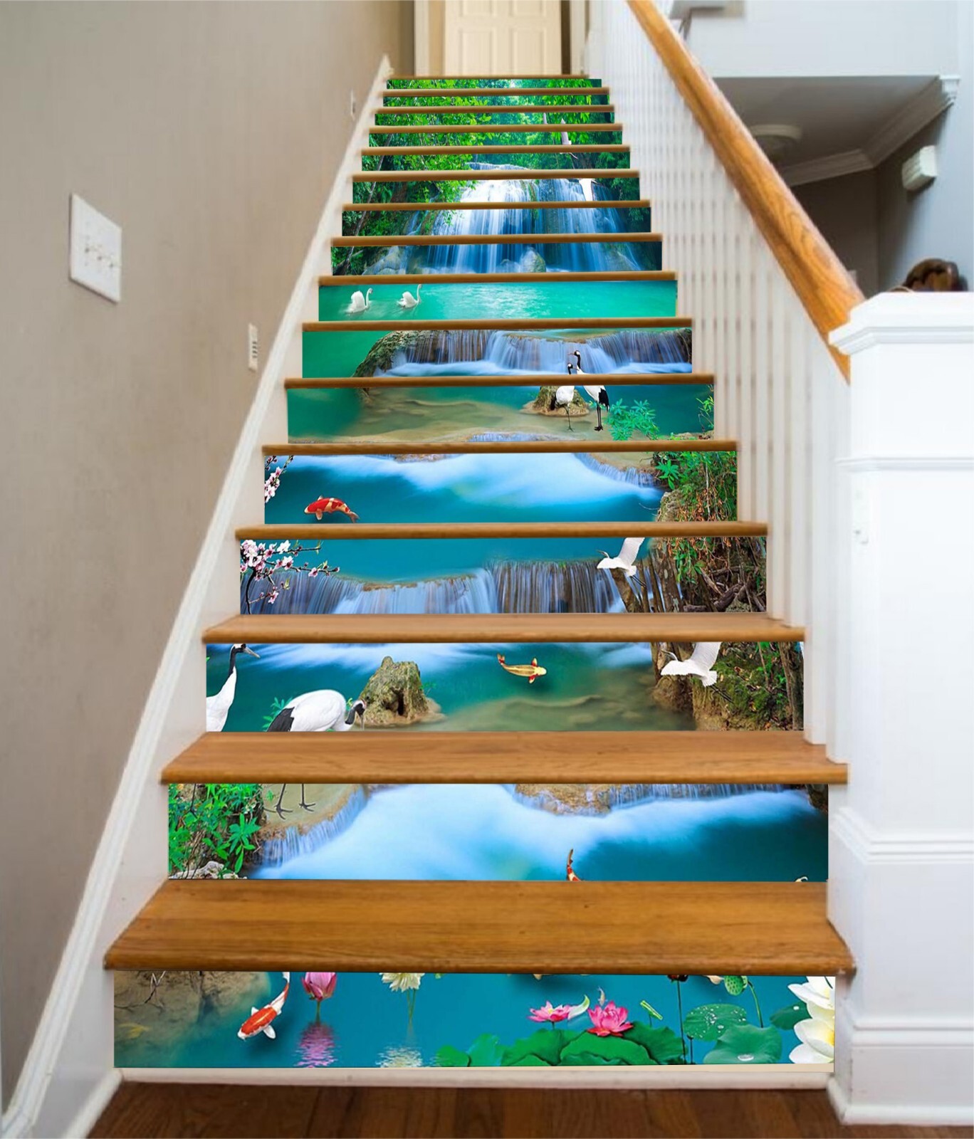 3D Lake Scenery AZ840 Stair Risers Decoration Mural Vinyl Wallpaper Kay