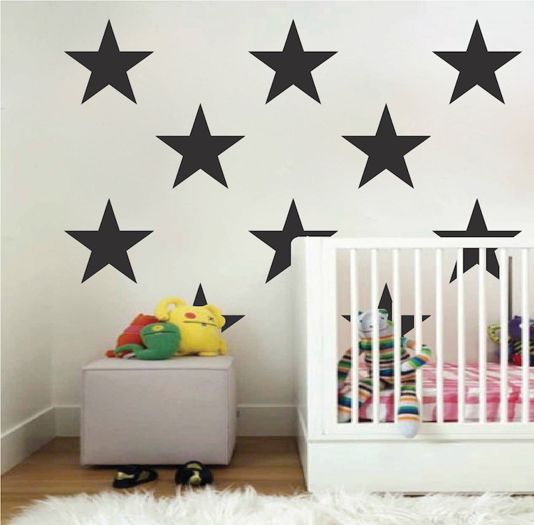 Large Bedroom Star Stickers, Big Star Wall Decals, Bedroom Star Set Vinyl, b31