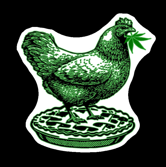 Weatherproof Chicken Pot Pie Weed Stickers Vinyl Decal Added Layer UV Safe Humor