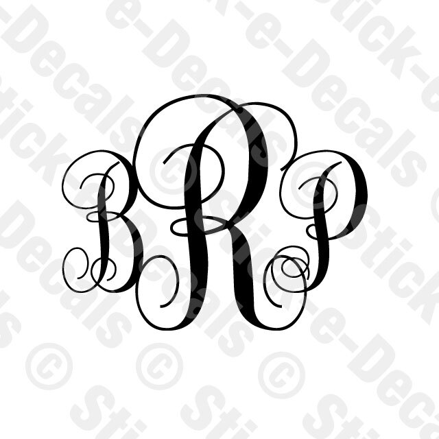 MONOGRAM Vinyl Decal Sticker Wall Car Laptop Phones Tablet Mirror Glass Custom