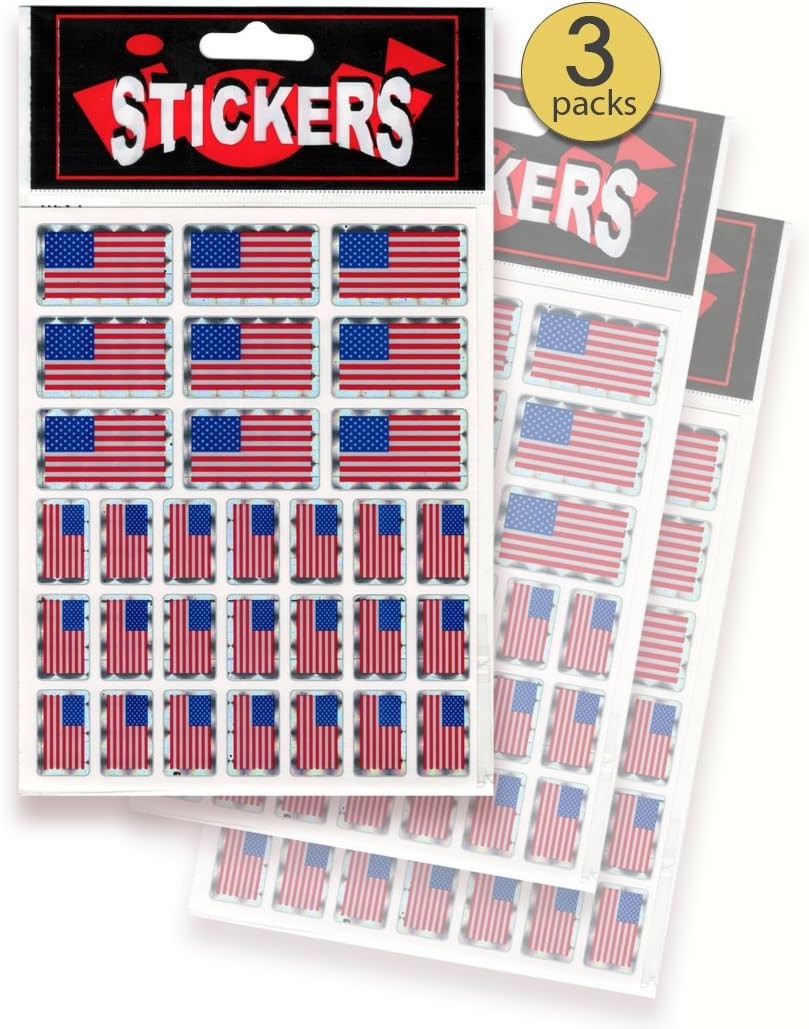 US Flag Stickers – 90 America Stickers Small American Flag Sticker Sheets USA Fl