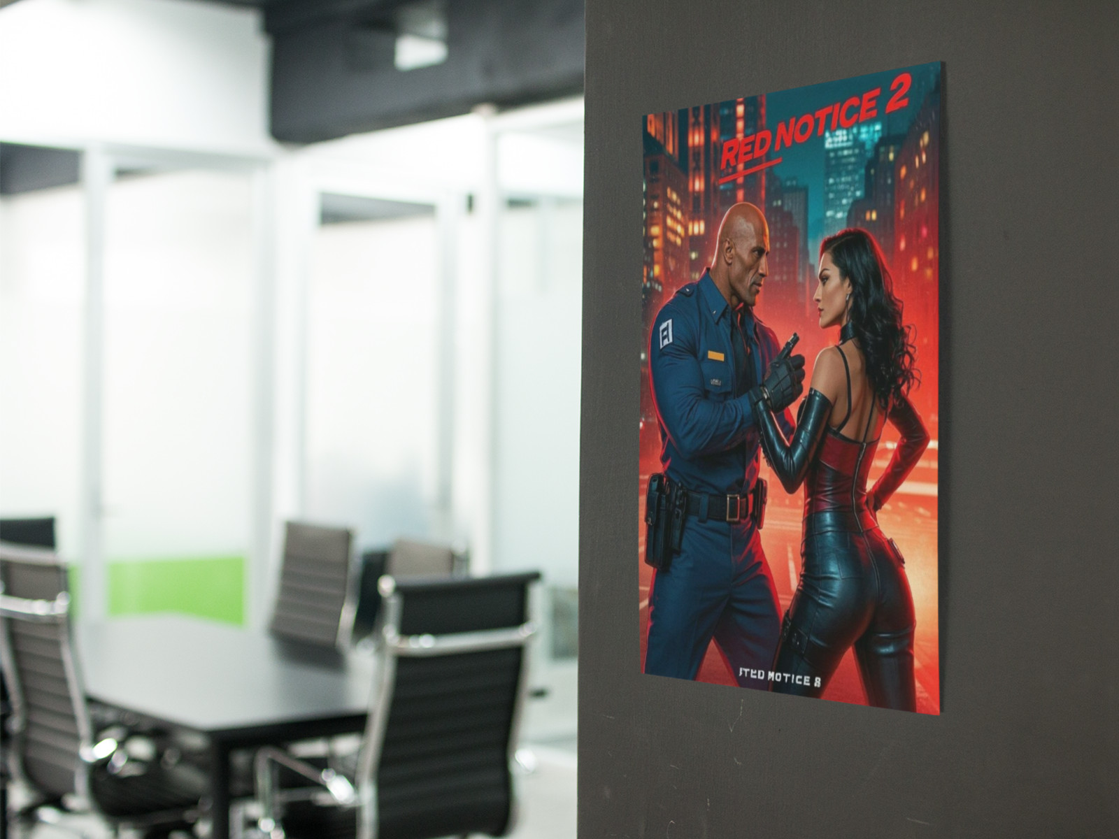 RED NOTICE Movie Wall Vinyl Decal Poster Print (Removable Adhesive)