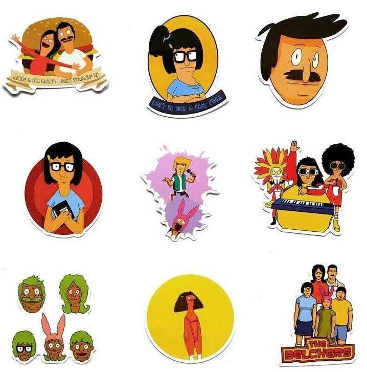 BOB'S BURGERS Stickers [A] CARTOON Characters~Vinyl Waterproof Skateboard Decals