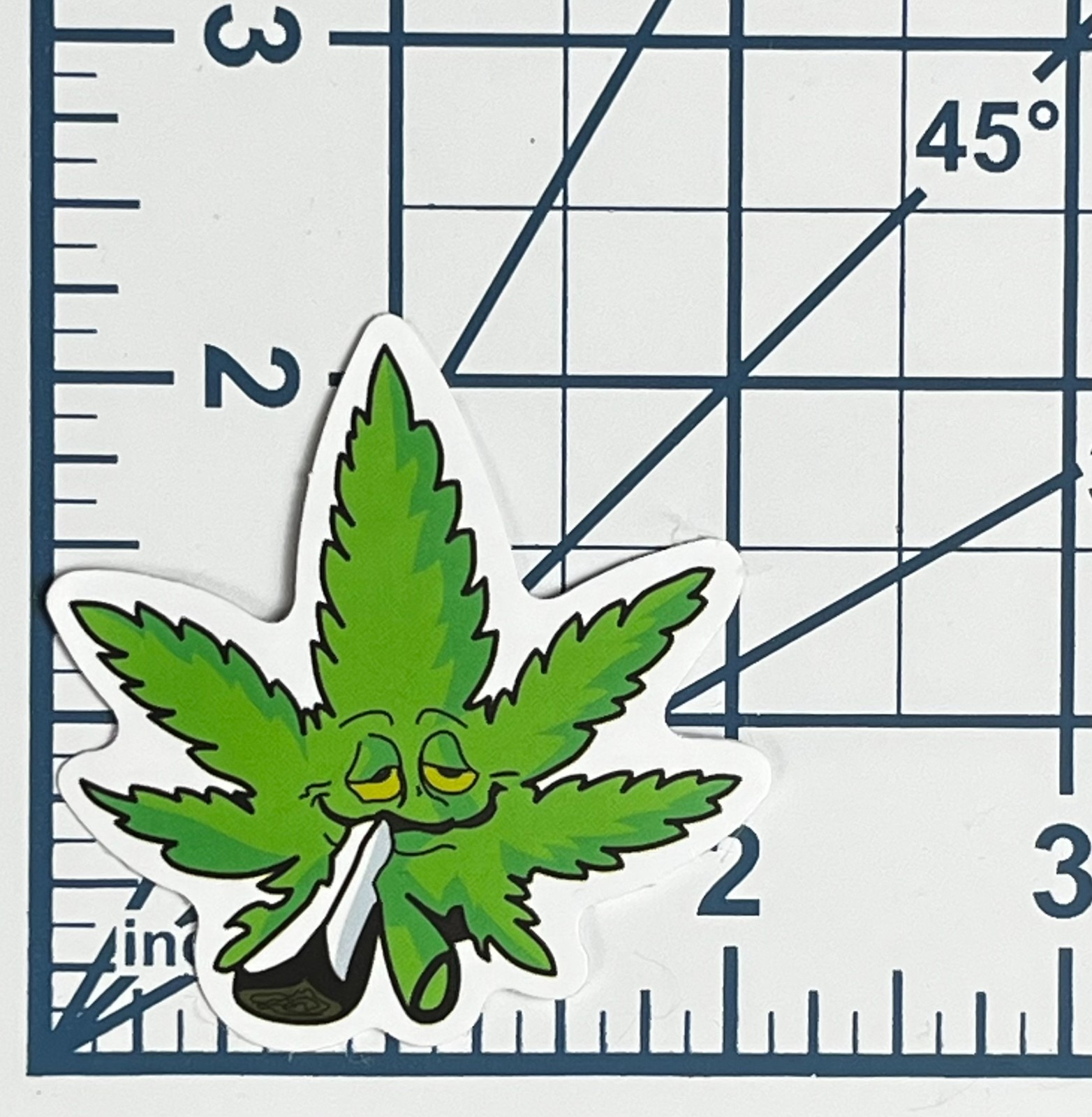 Sleepy Pot Leaf Vinyl Sticker Smoking Blunt Weed Decal Funny 420 Stoner Gift Art