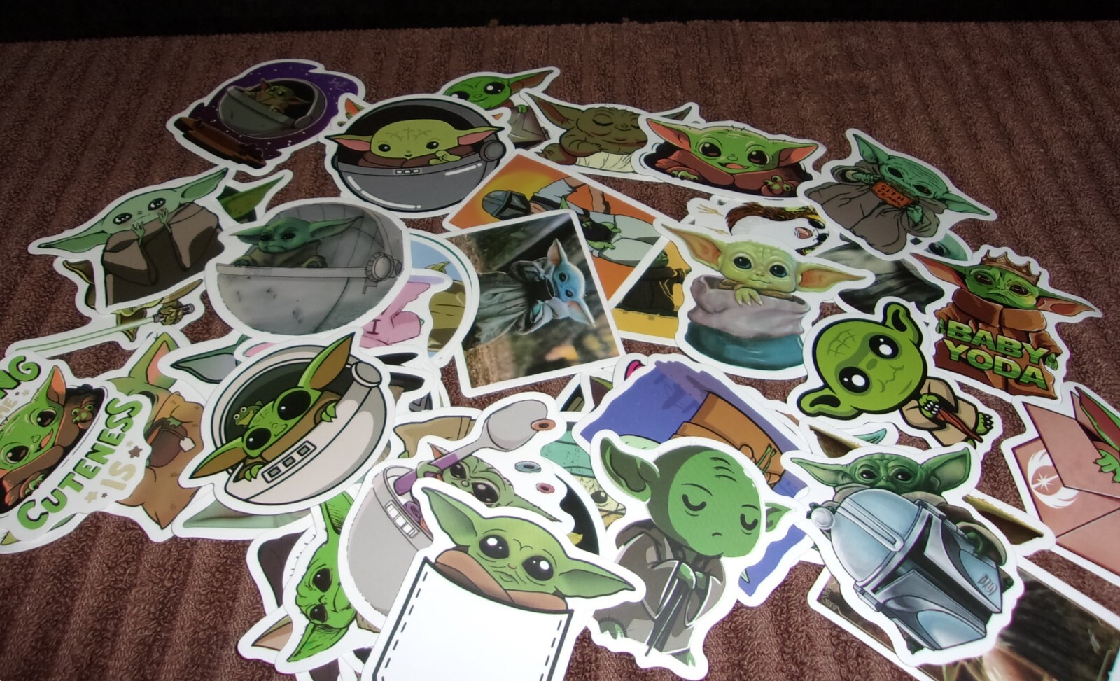 50 Pack Grogu Baby Yoda Stickers – Abt 2" – USA Seller