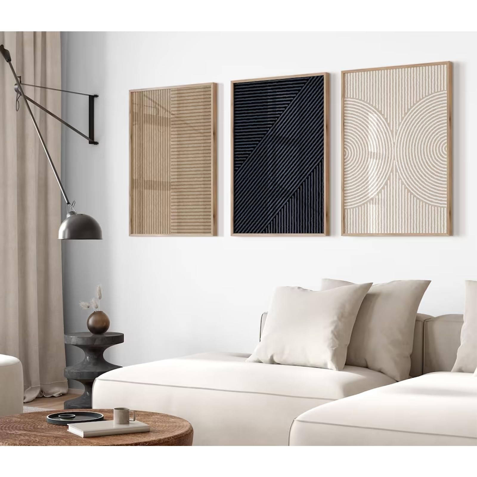 Modern Abstract Pictures Wall Art Boho Neutral Canvas Wall Art Minimalist Wal…