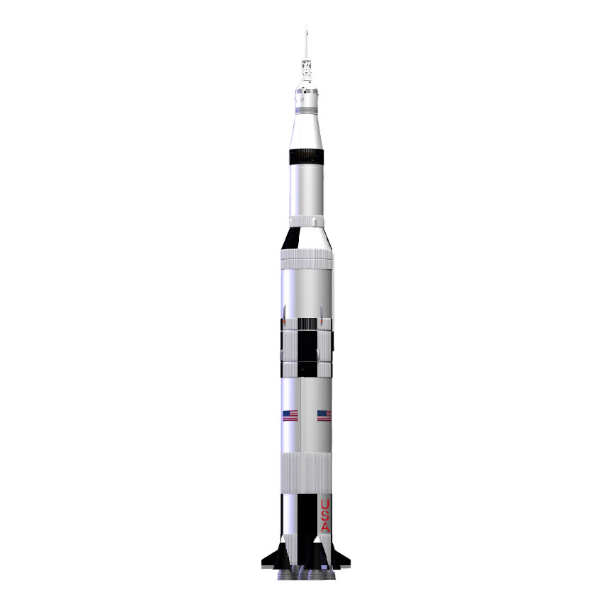 Saturn V Rocket Extra Large Wall Decal – 6 ft. Tall – Peel and Stick