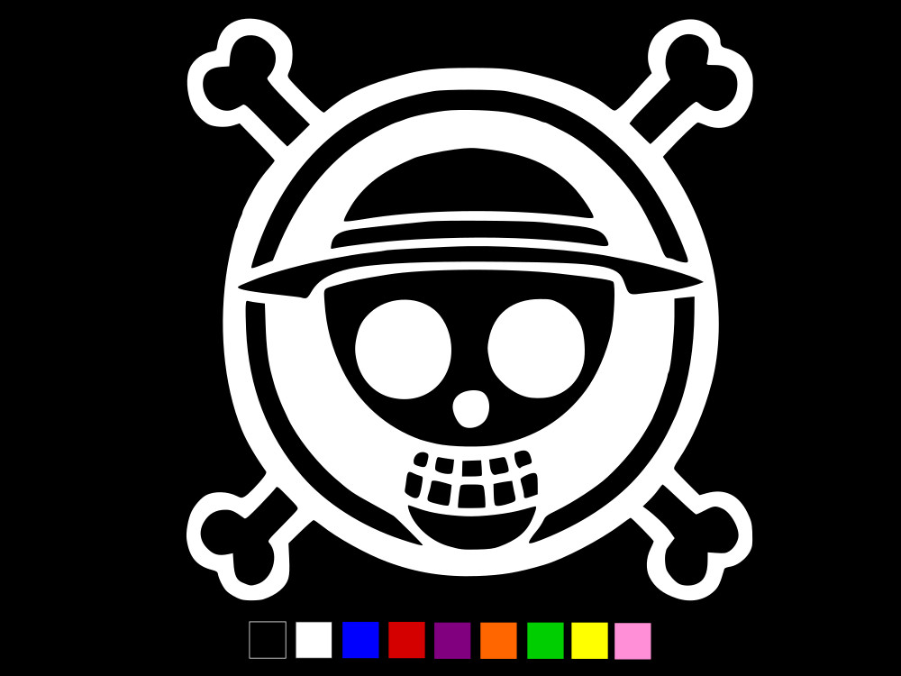 ONE PIECE Straw Hat Pirates Flag Vinyl Laptop Car Window Decal CHOOSE SIZE COLOR