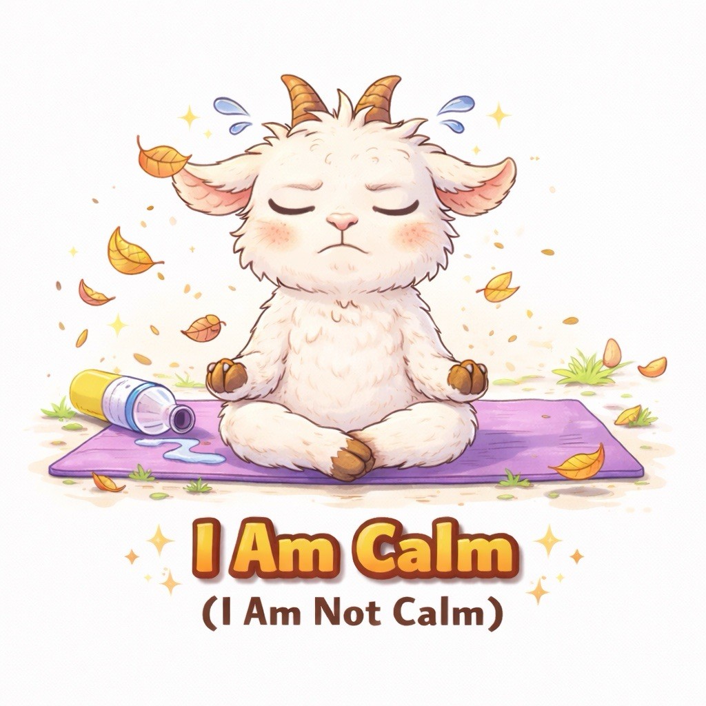 Funny Goat Yoga Sticker Set 12 Pack Cute Meme Relatable Humor with Bonus