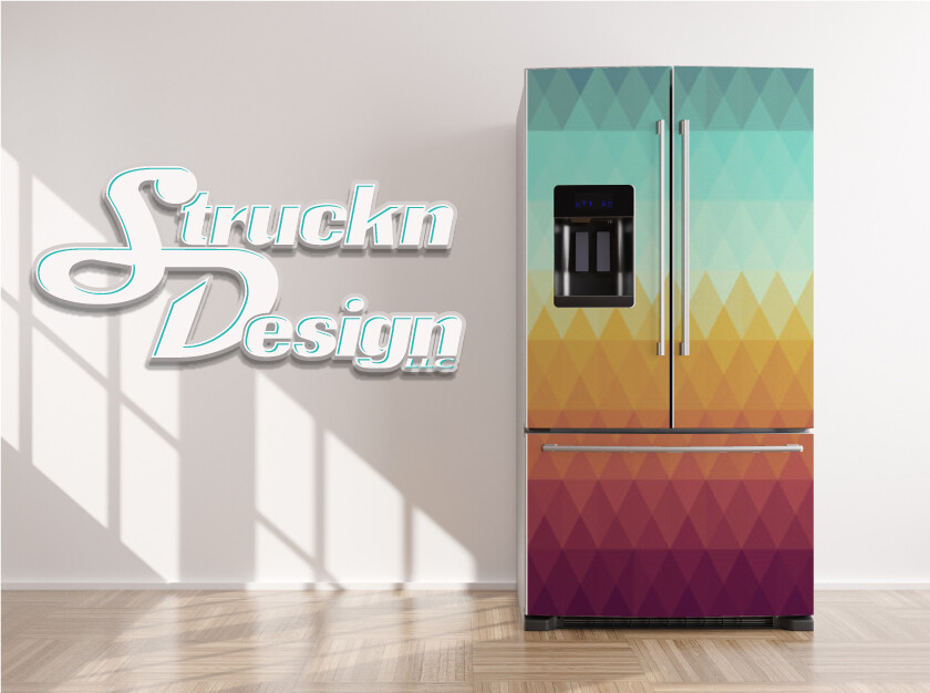 Diamond Shape Pattern Color Fade Fridge Freezer Wrap Side Door Vinyl Decal