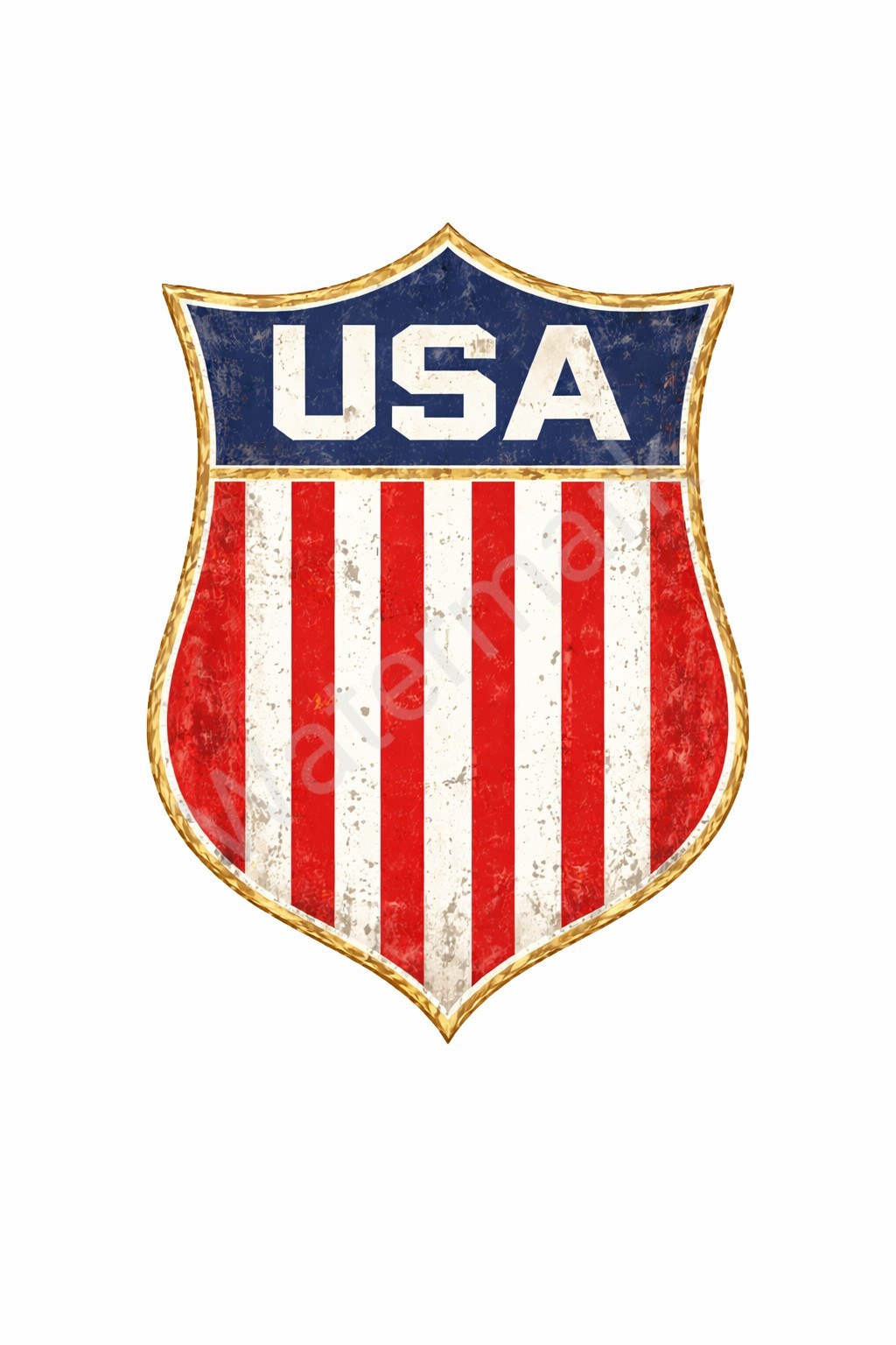 Weather Resistant Vinyl Sticker/Decal – Team USA Hockey Shield Distressed Badge