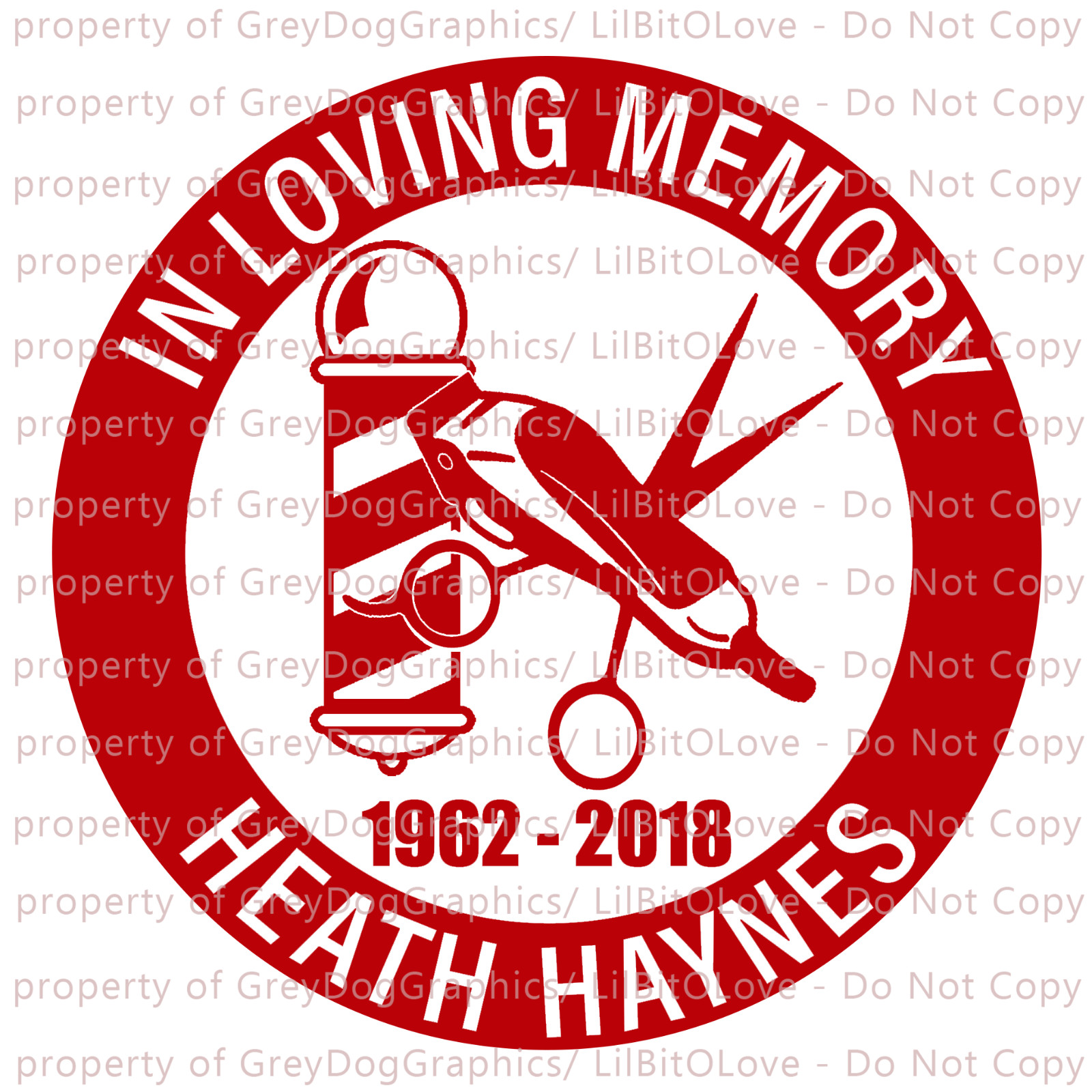 In Memory Barber Customized Name Years Vinyl Decal Sticker Hair Stylist