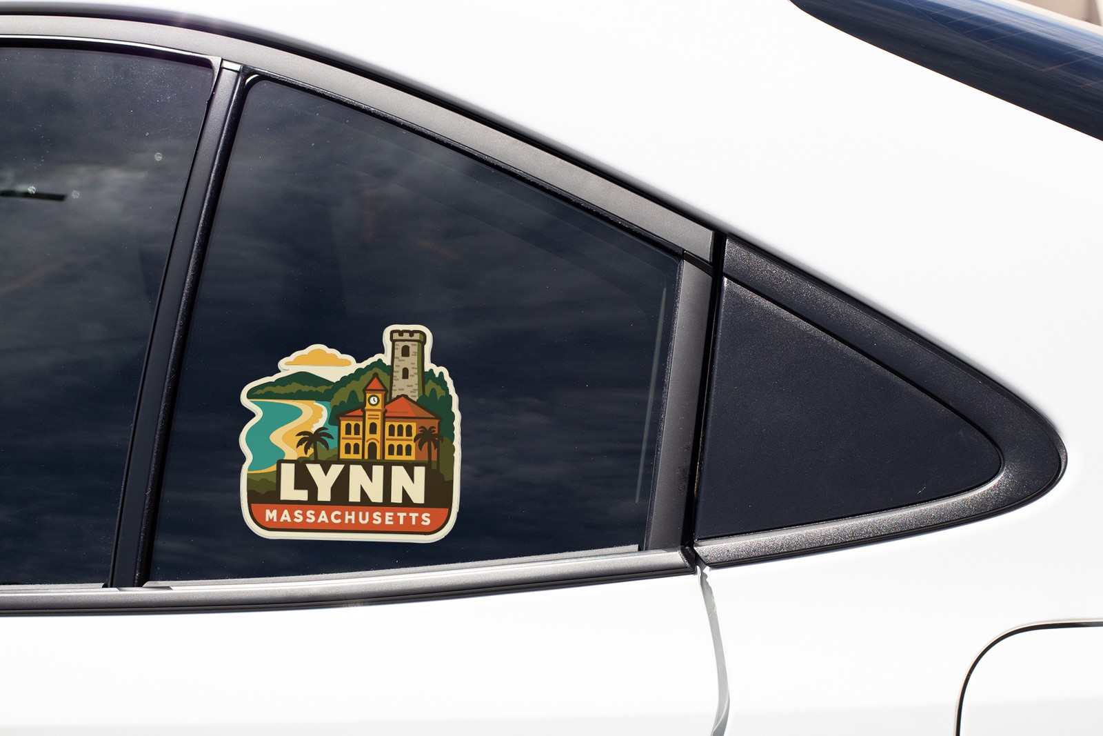 Lynn Massachusetts Sticker Decal Vinyl Die-Cut City Skyline Landmark Design