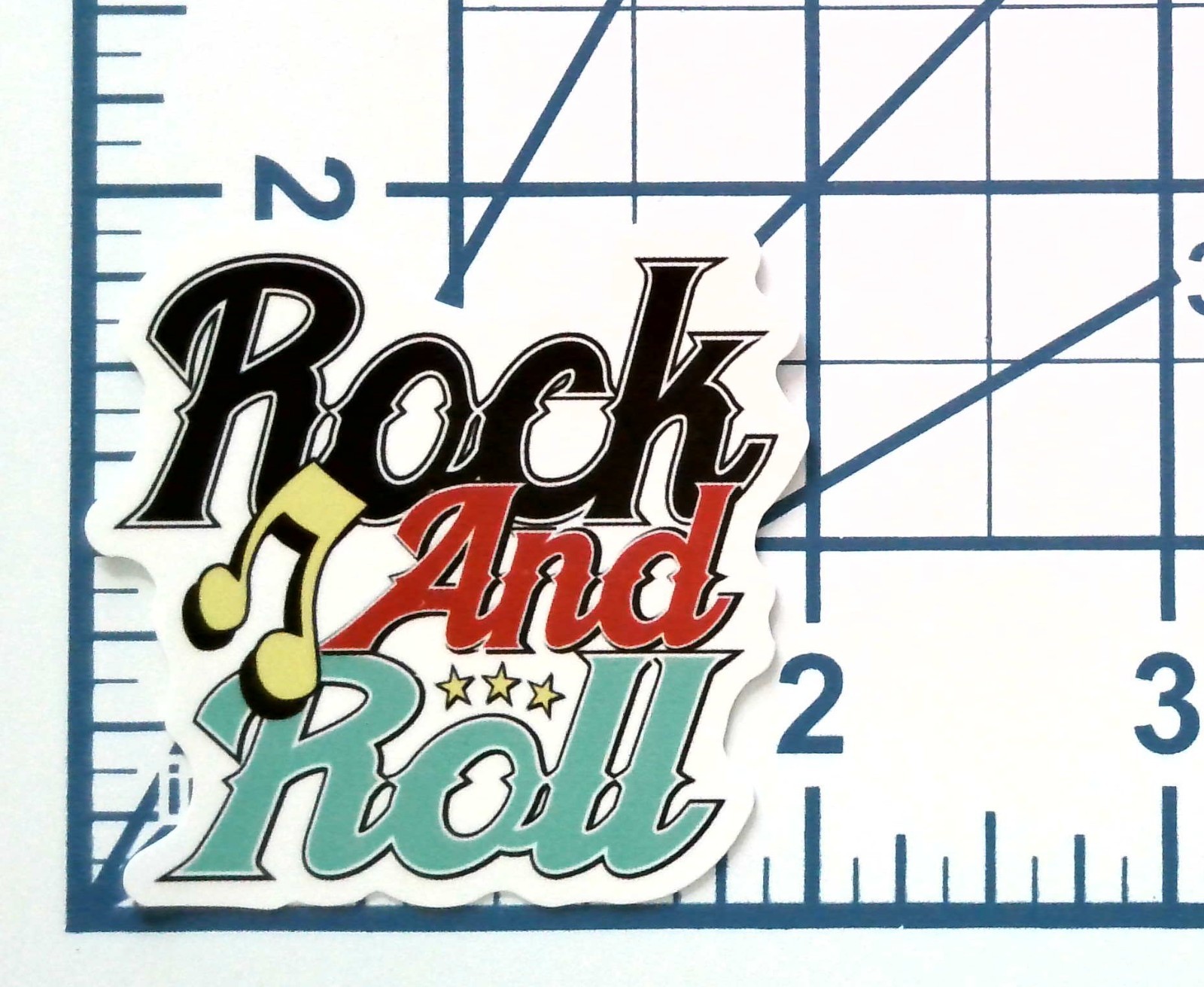 Rock and Roll Vinyl Sticker – Music Notes Stars Die Cut Durable Ready to Ship