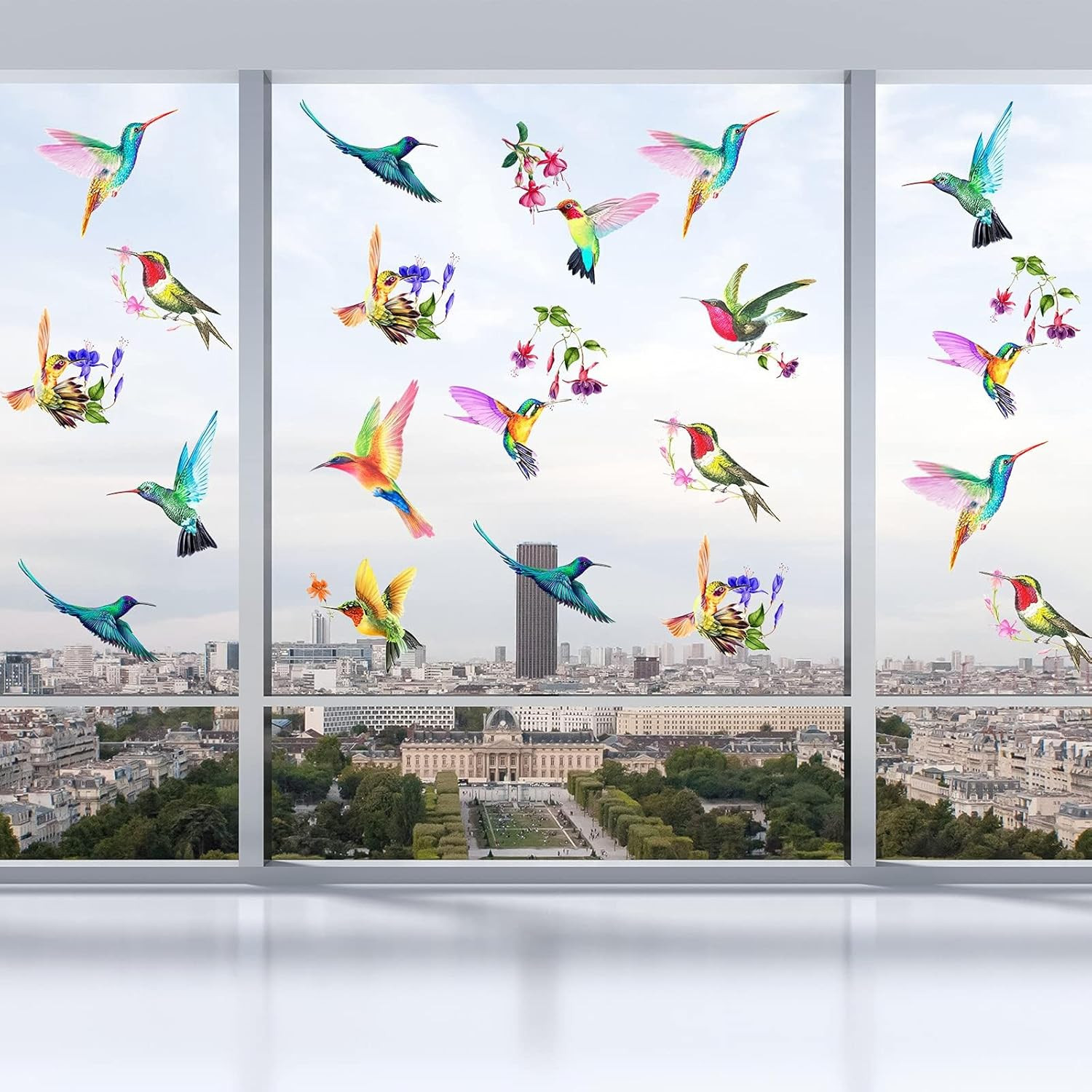 20 Pieces Large Size Hummingbird Window Hummingbird Decals for Window Anti-Colli