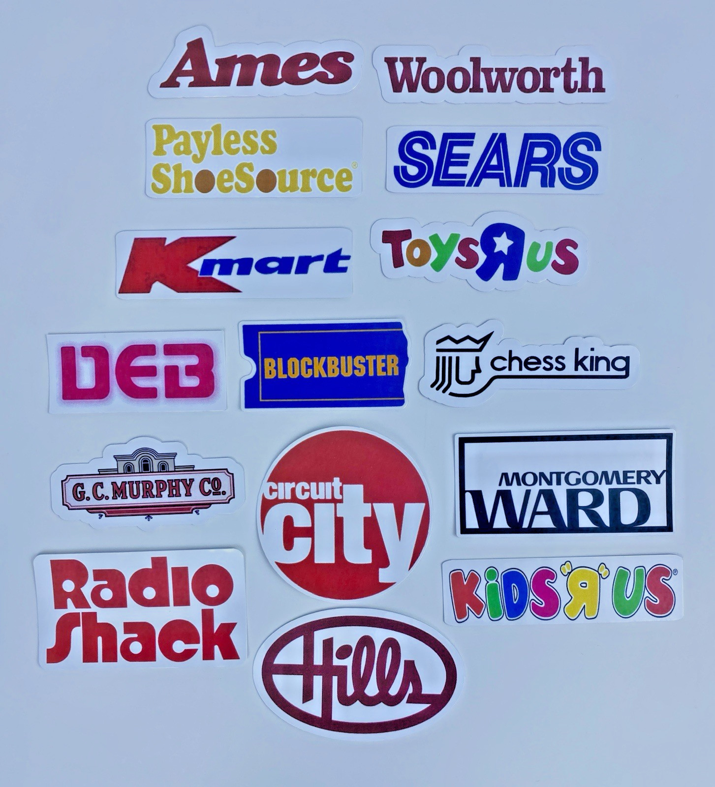 70s 80s Retro Store Stickers Sears Toys R Us Kmart Blockbuster Waterproof *15*