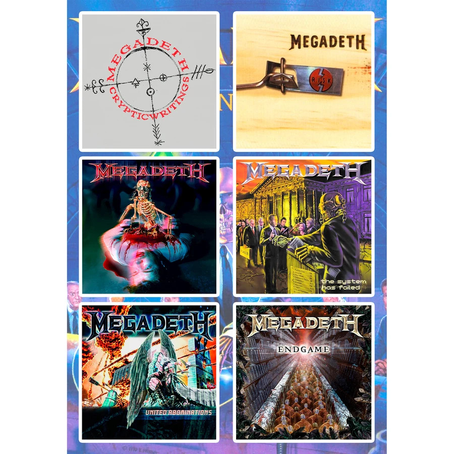 Megadeth Stickers Rust In Peace Peace Sells Countdown To Extinction Youthanasia