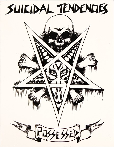 SUICIDAL SKATES POSSESED DECAL STICKER 4.75" WHITE (2 pack)