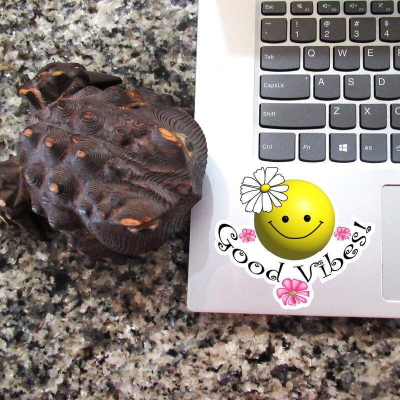 Cute Good Vibes Vinyl Stickers Waterproof Decal for Car Laptop Bottle Phone