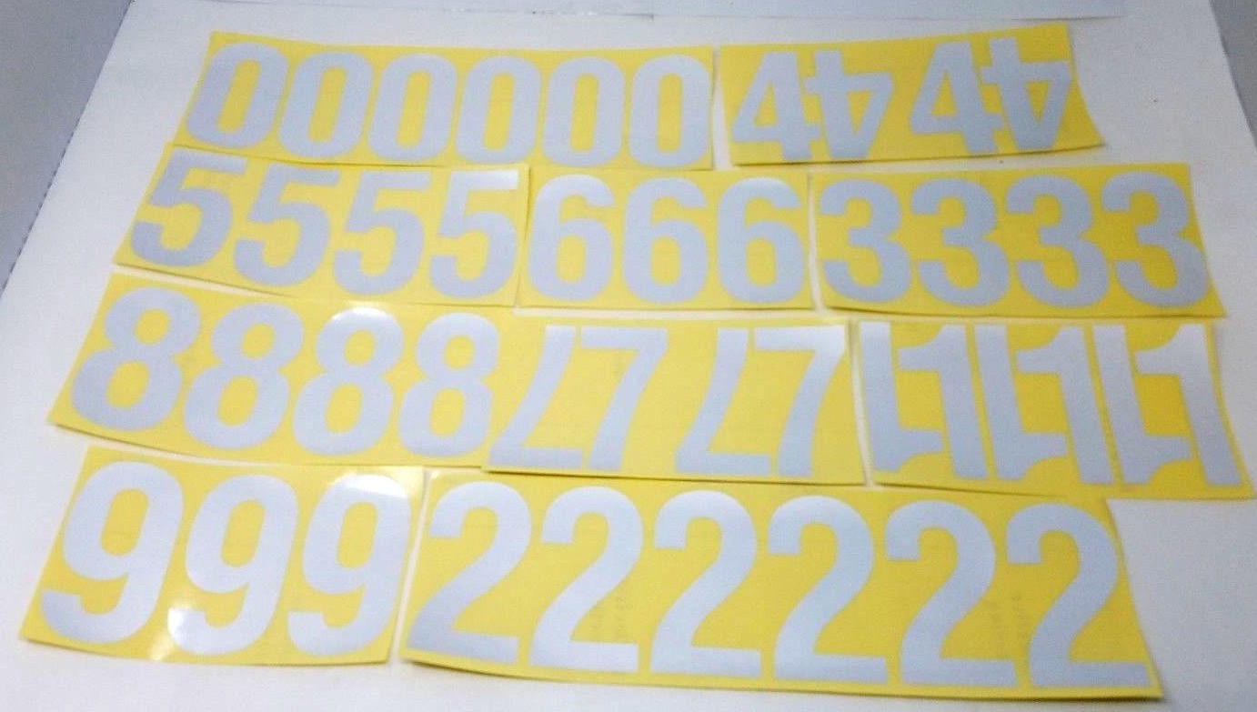 4" SUPER REFLECTIVE Script font Address Sign Mailbox House Number vinyl sticker