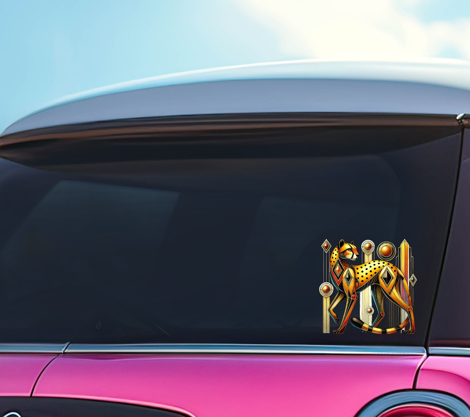Art Deco Leopard UV DTF Transparent Sticker / Decal