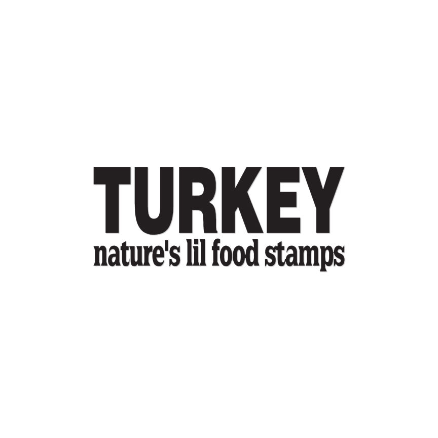 Turkey Natures Food Stamps – Decal Sticker – Multiple Colors & Sizes – ebn3861