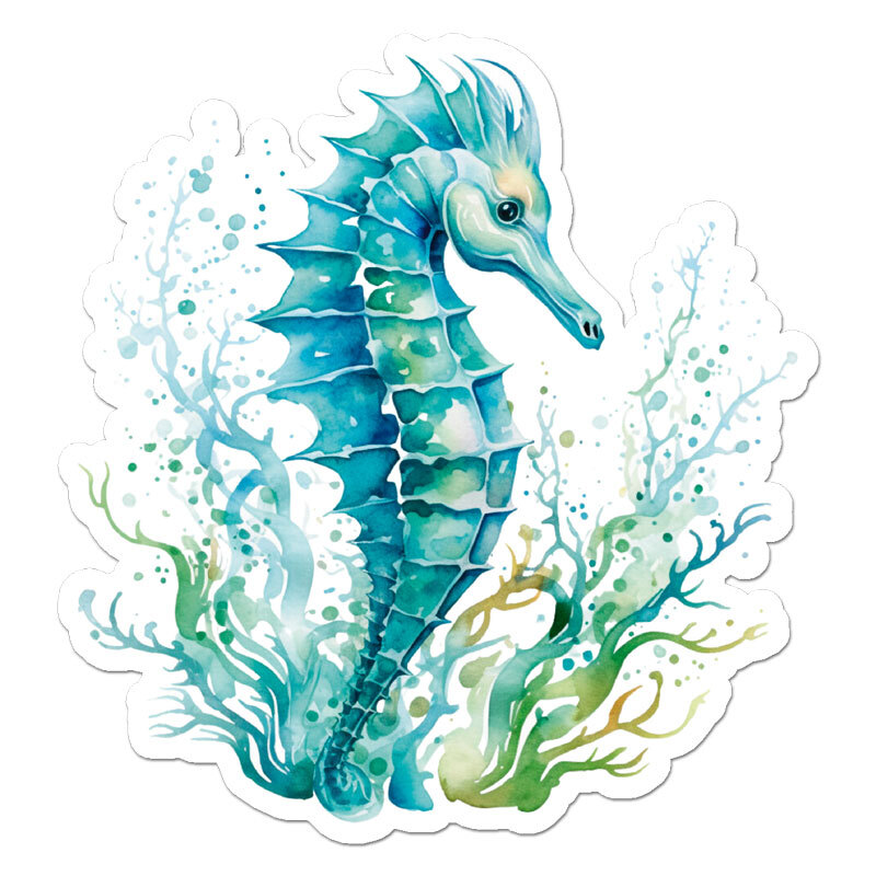 Seahorse Coral, Vinyl Decal Sticker, Indoor Outdoor, 3 Sizes, #11723