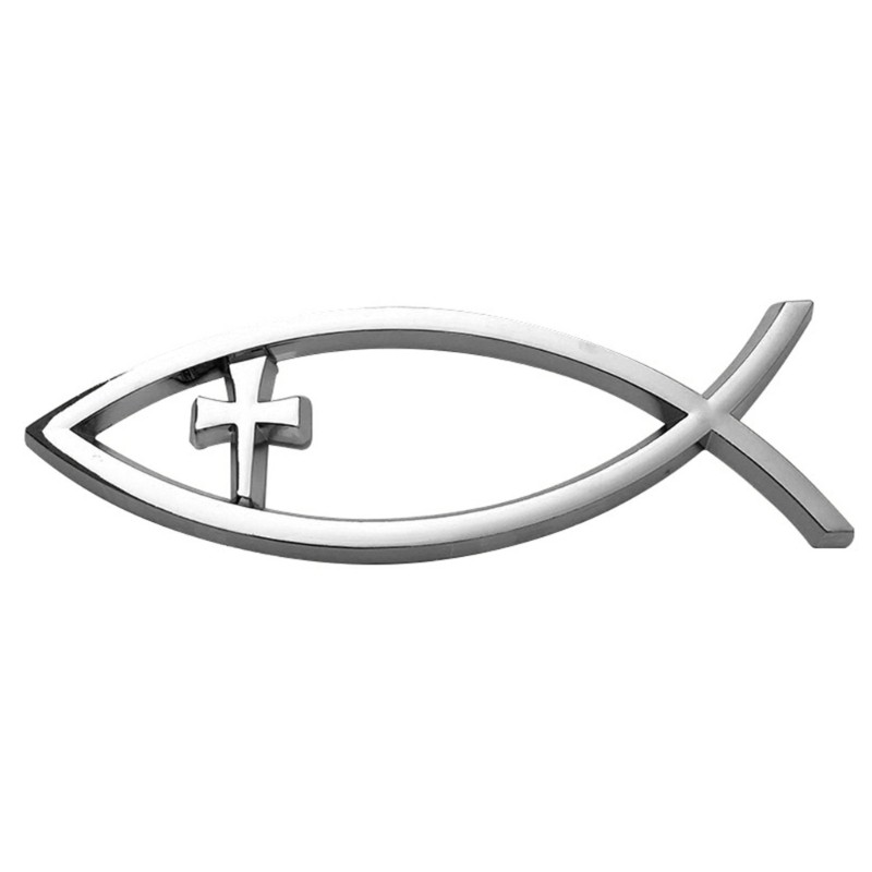Upgrades Faith Based Car Stickers Ichthys Fish Badge for Window & Person Item