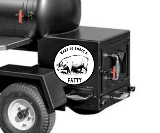 BBQ – (Smoke A Fatty) Pig 4" Vinyl Decal/Sticker Car Window Cooler Laptop Smoker