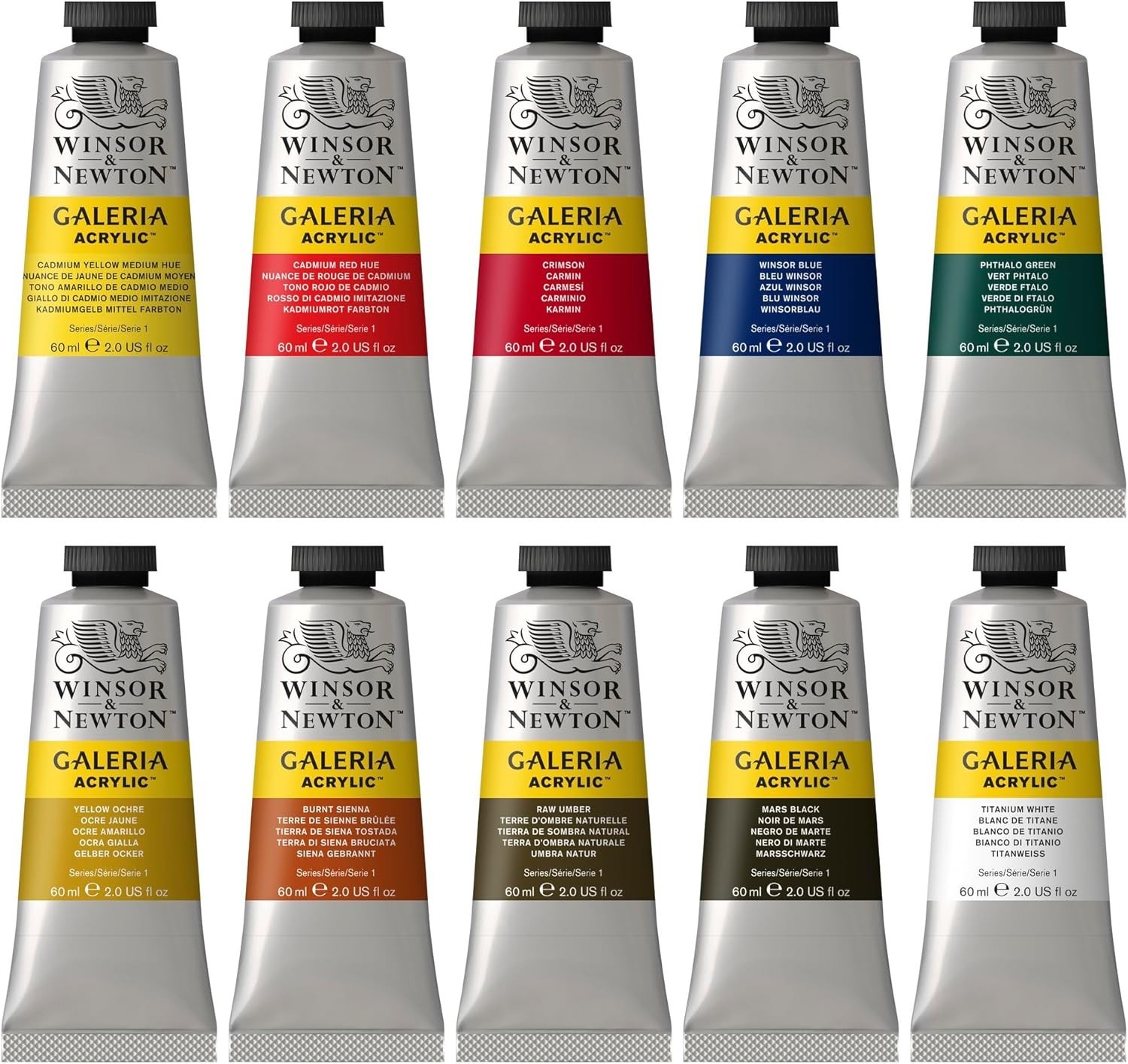 Galeria Acrylic Paint, 10 x 60ml 2–oz Tube Paint Set
