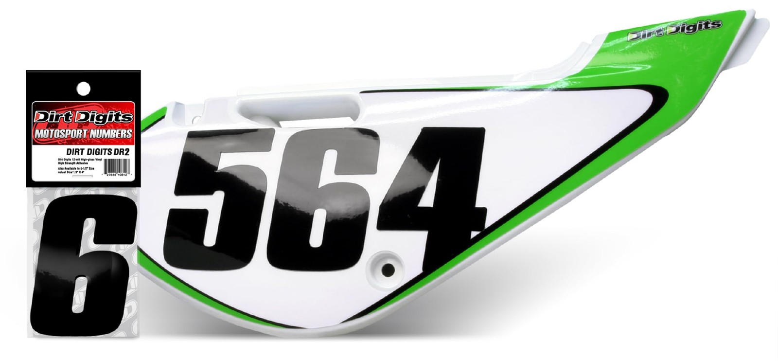 High Gloss Black Motorsport Number Stickers for Motocross PWC Racing 3 Pack