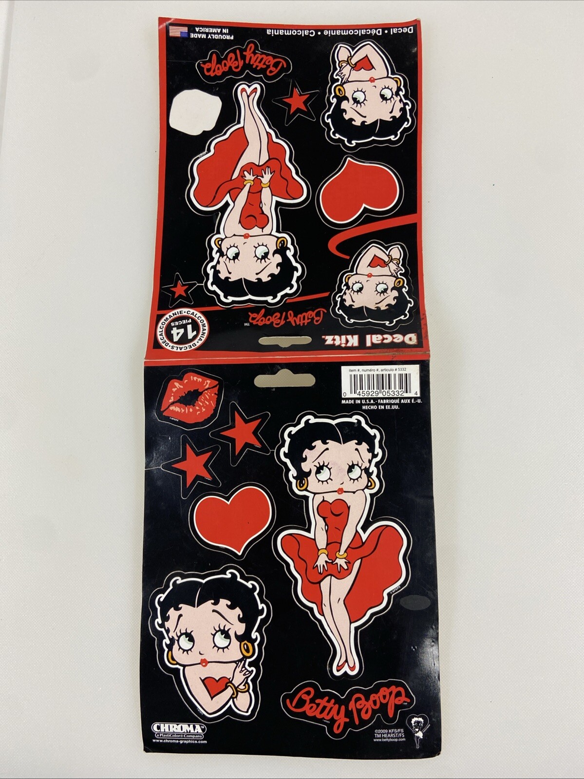 Betty Boop 13 of 14 Piece Decal Kitz 2009 by Chroma Graphics. 8"x6" Card #5332