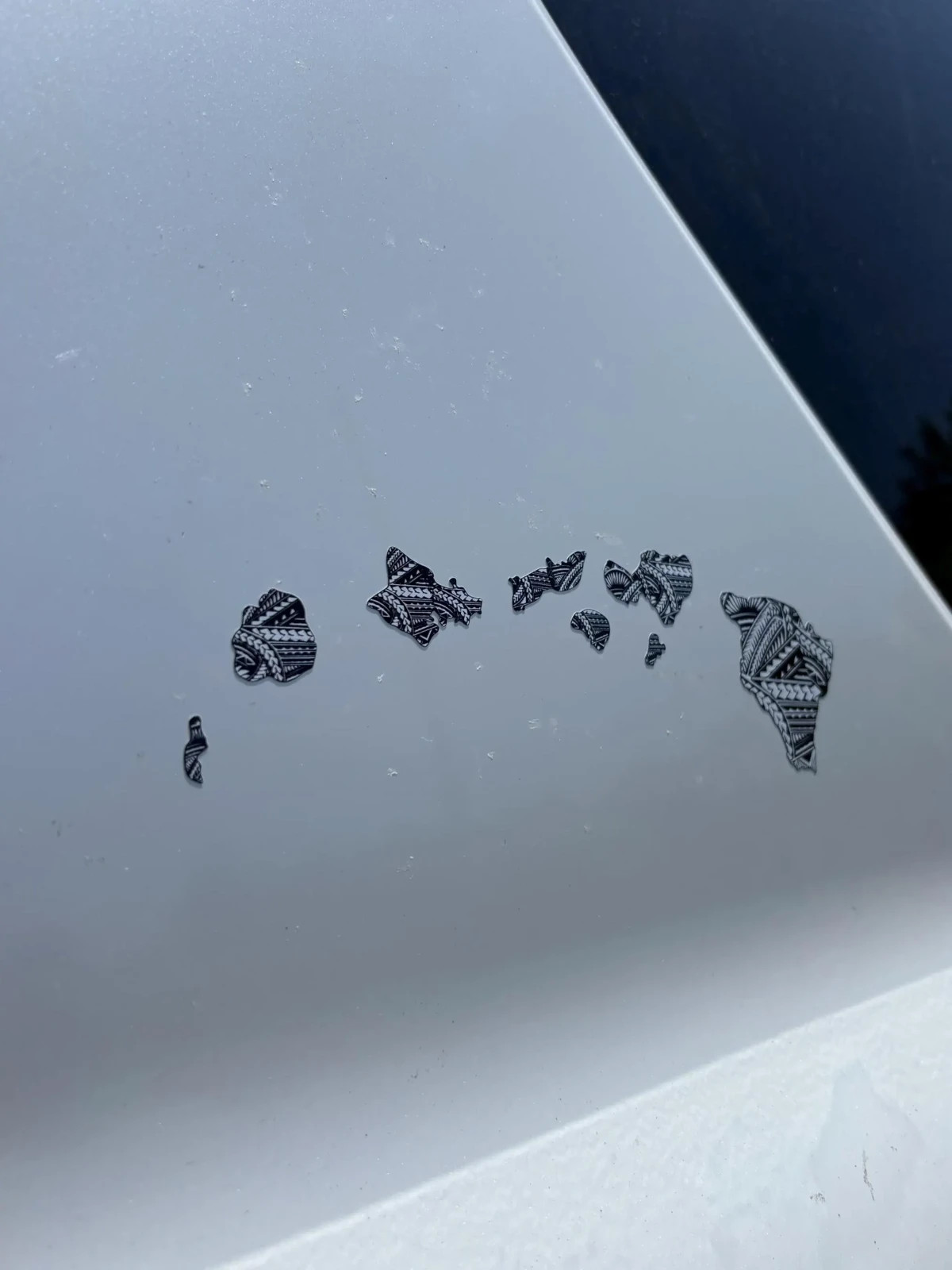 Tribal Island B/W Flag Hawaiian Map Hawaii Decal Car / Truck Window Sticker