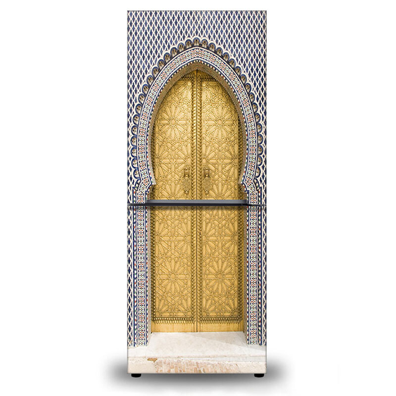 Muslim Refrige Stickers Self-Adhesive Waterproof Wall Wardrobe Door Decor Mural