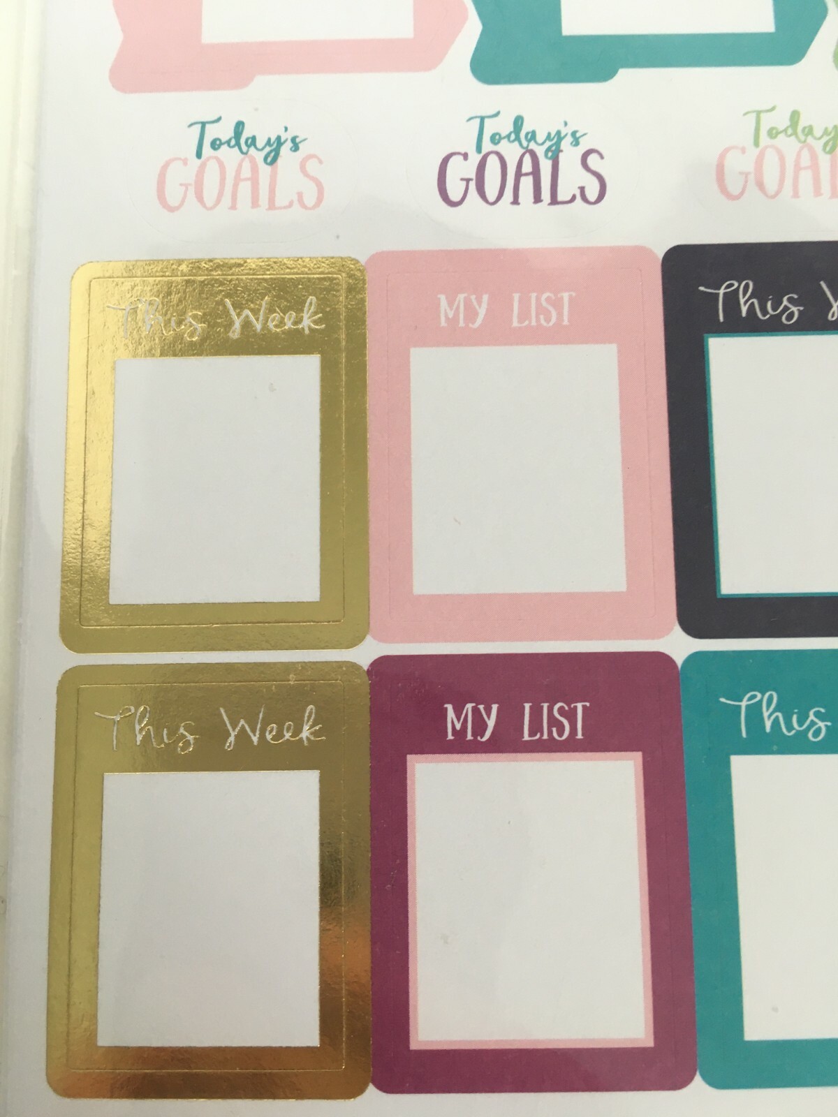 Pen and Gear Stickers 4 Sheets Todays Goals Weekly Planner Shopping To Do Lists