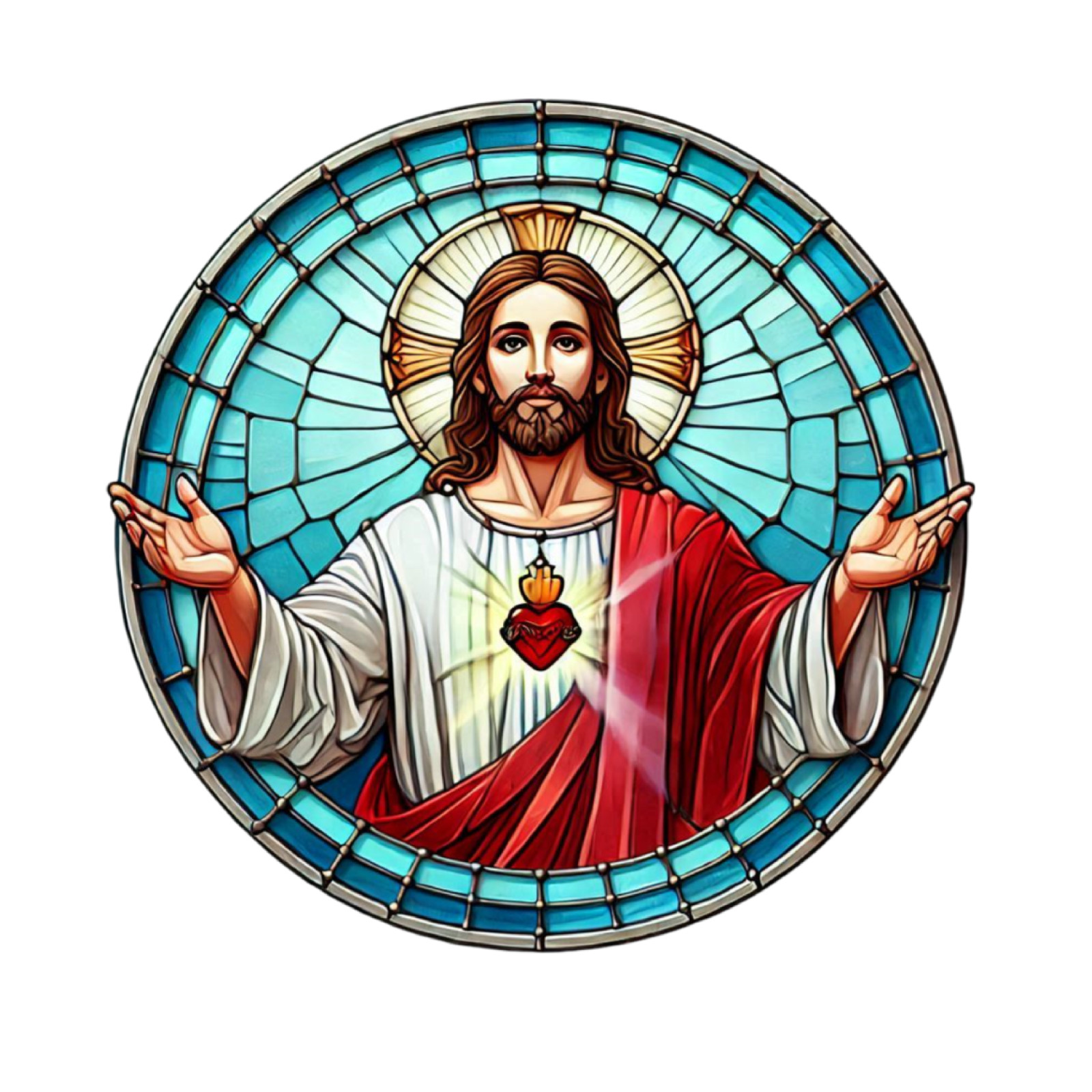 Stained Glass Jesus Wall Decal Sticker 18X18cm Large